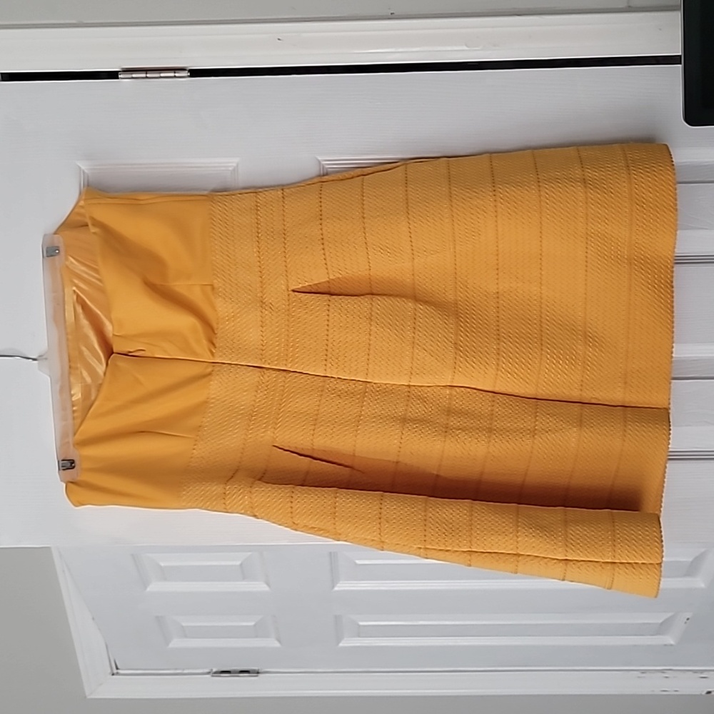 Sexy cute NY&Co sunflower yellow dress strapless dress - Picture 2 of 2